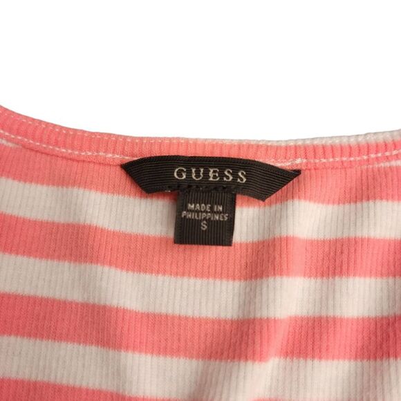 Guess Soft Peach Striped Knit Top - Picture 5 of 7